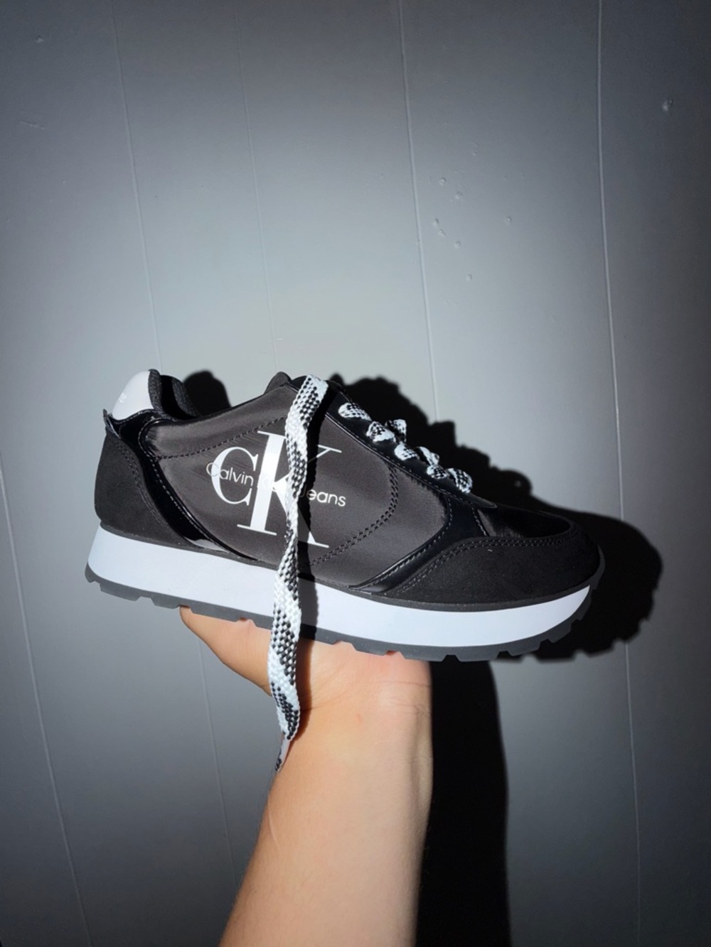 Calvin Klein women Black CK Logo Runner Sneakers